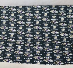 Baltimore Ravens ~ Large Logo Pattern NFL Cotton Fabric 1/4 Yard 9” X 58” New