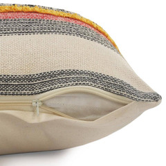 Eclectic Lined Multicolored Striped Hypoallergenic Polyester 18 In. X 18 In. Ind