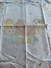 Vintage Precious Moments Crib Quilt Panel Cow Spectrix 80s & Matching Print