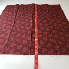 Autumn Leaf Fabric Remnants 2pc 21×21 Brown Red Quilting Craft Fabric