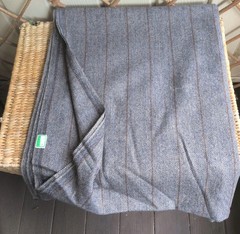 Gray Fishbone Tweed Wool Blend Remnant Piece of Fabric 2.00 Yards 59″ Wide
