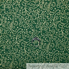 BonEful FABRIC FQ Cotton Quilt Black Gold Metallic Glitter Star Flower Xmas Snow