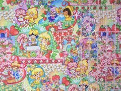 Custom 100% Cotton Woven Berry Girl Friends 80s Cartoon by the 1/4 Yard 9×56