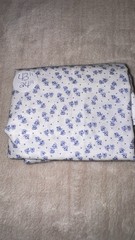 Vintage Floral Blue Cotton Fabric Remnants Lot 4 Pieces Quilt Craft Sewing