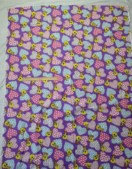 Vtg 1994 Tweety Bird Hearts Purple Fabric Warner Bros Lovables Novelty BTY x 45″