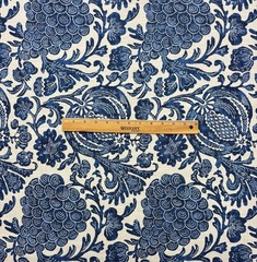 P KAUFMANN BOUNTIFUL INDIGO BLUE BATIK FLORAL MULTIPURPOSE FABRIC BY YARD 54″W