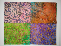 Lot of 16 Fat Quarters ~ Cotton Batik Quilt Fabric Bundle