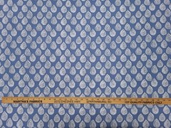 P Kaufmann RANI INDIGO Cobalt Blue Droplet Print Designer Drapery Uph Fabric