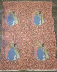 Disney Princess Aurora Cinderella Fabric 100% Cotton Pink White Blue 56″x46″