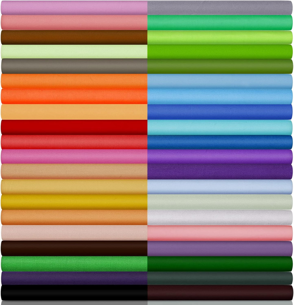 40 Piece Solid Color Fabric Bundles – 10 X 10 Inch Multi-Color Fabric Squares fo