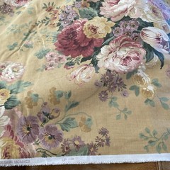Cabbage Rose 90s Upholstery Interior Fabric Gold Oversized Victorian Per Yard
