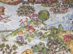 1/2 Yd Vintage “Nursery Thyme” Rhyme FLANNEL by Dona Mollo General Fabrics