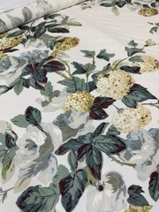 Cowtan & Tout Rose and Hydrangea linen fabric 2.75 yards