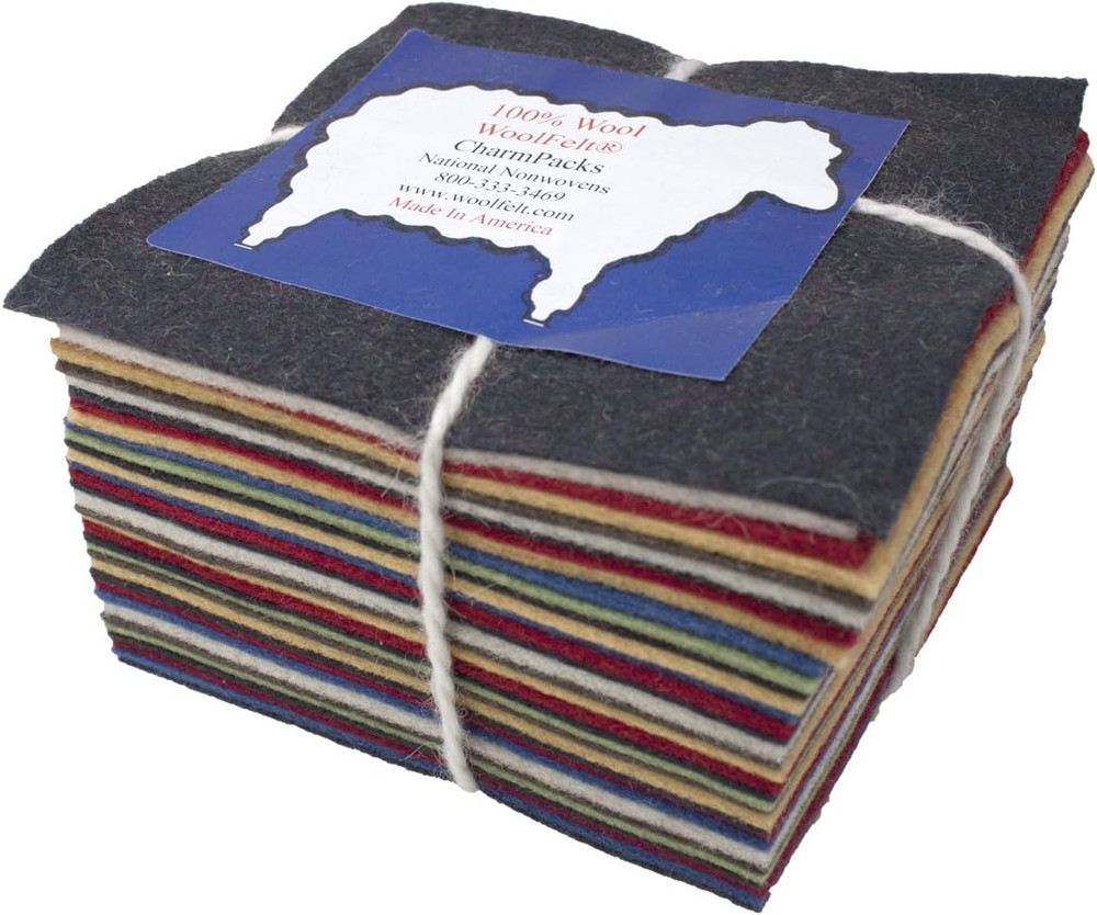 Bgick 36 5″ Squares 100% Wool Felt Americana Colors Charm Pack
