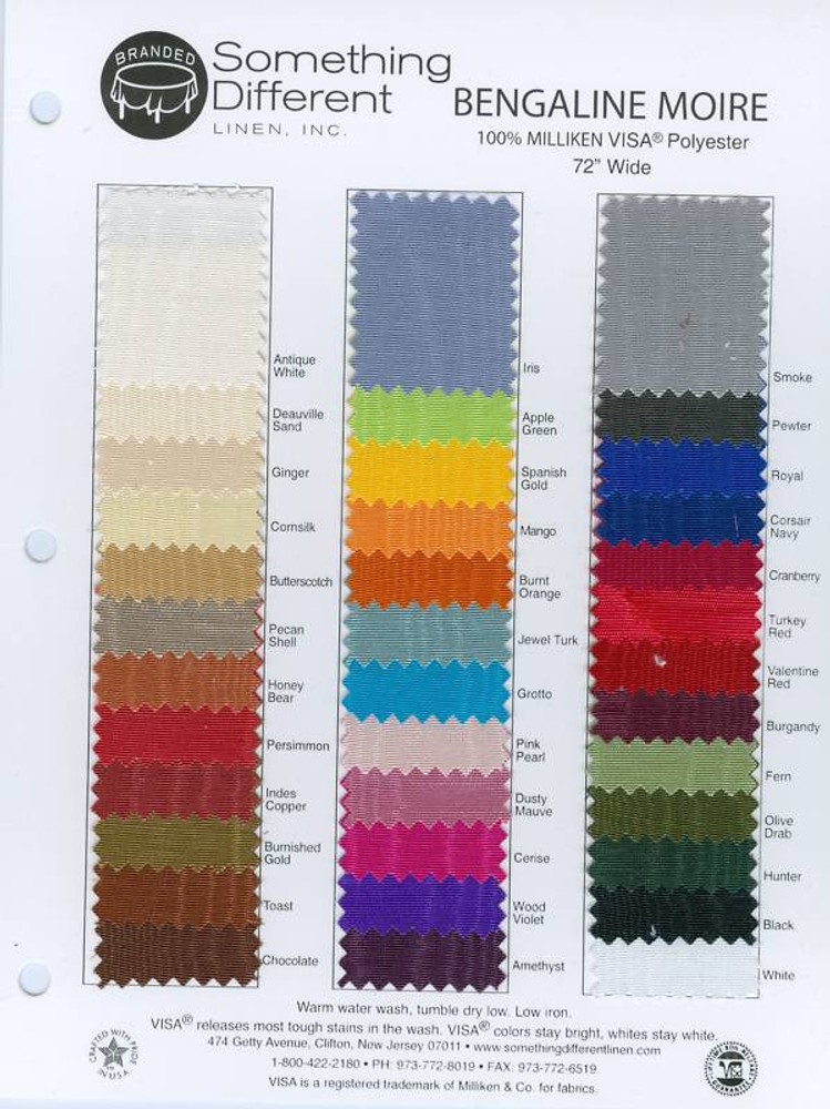 72″ Wide Milliken Polyester Bengaline Moire Fabric