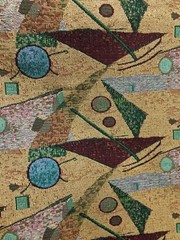 MULTICOLOR GEOMETRIC POLY COTTON UPHOLSTERY BROCADE FABRIC (54 in.) Sold BTY