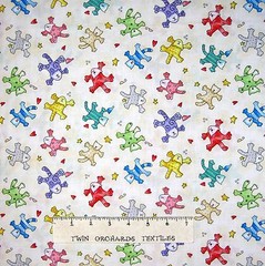 Happy Catz Fabric – Rainbow Cat Toss on Cream – Red Rooster YARD