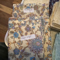 Quilt Finishing Fabric Lot 2 Block of the Month Setting Kits Floral Paisley Blue