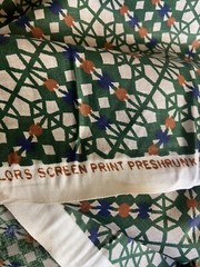 A Jay Yang design vat colors screen print pre- shrunk fabric- 3 yards x 56” w