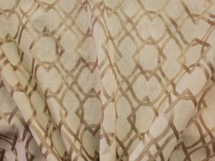 Cream & Gold Geometric Drapery Fabric