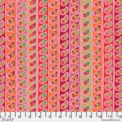 FREE SPIRIT “KAFFE FASSETT” Paisley Stripe PWGP032 Red by the 1/2 yard