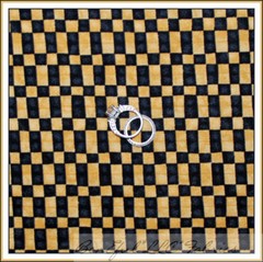 BonEful Fabric FQ Cotton Quilt Wood Block Check Square Black Gold Xmas Stripe UK