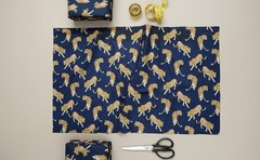 Soft Tiger Hand Block Print Cotton Fabric by Yard for Summer Dress Sewing