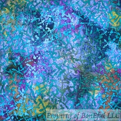 BonEFul Cotton Quilt Aqua Teal Blue Water Pool Texture Blender Dot Batik 1 SCRAP
