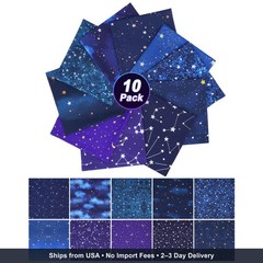 10 Pack 100% Cotton Fat Quarters Fabric Bundles, 10”x 10” Quilting Fabric for Se