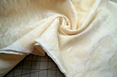 1+ Yard Ivory on Ivory Floral Textured Cotton Linen Blend Fabric 59″ X 55″