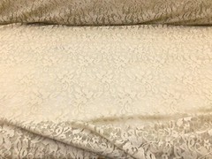 Embroidered Stretch Lace Apparel Fabric Sheer Floral Oat Tan FF314