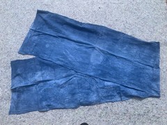 Cotton blue tie dye fabric piece upcycle decor accent table linens