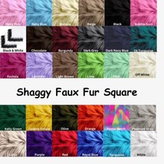 FabricLA | Faux Fur Shaggy Fabric Textile Squares | DIY, Craft | Multi Colors