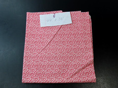 Unknown Mfg Red White Floral Flower Pattern 33″x44″ Fabric