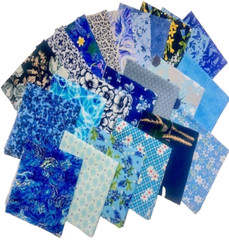 10″ Pre-Cut Fabric Squares – BLUE Prints – 40 Pieces – NO Duplicates