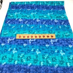 Cotton Quilt Purple Blue Green Leaf Flower Fabric Fat Quarter (18″ x 22″)