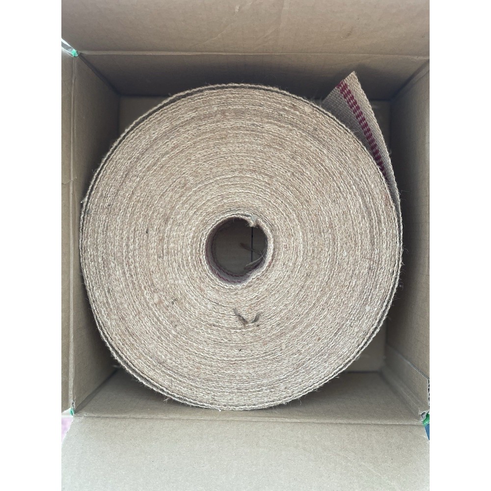3.5″ Jute Burlap Upholstery Webbing Roll Red Stripe Furniture Repair Strapping