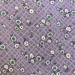 Aunt Grace Scrap Bag Purple Teal White round Floral Sprigs Block Rothermel 33”