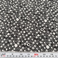 Black & White Geometric Shapes Textile Arts Cotton Fabric Remnant 10″ x 44″