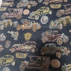 Old Automobiles Cars Print Fabric 30 x 76″ Upholstery