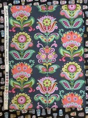 *OOP and RARE* 1/2 Yard Bright Heart PWAB 146 Folk Bloom Midnight By Amy Butler.