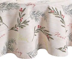 Home Fashions Holiday Tree Trimmings Wrinkle Resistant Fabric Christmas Tableclo