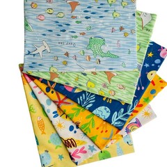 Ocean Fat Quarters Fabric Bundles for Quilting, Cute Mysterious