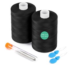 StiVerse 2PCS Thread – 1000Yard Black All Purpose 1000 yards, Black(2PCS)