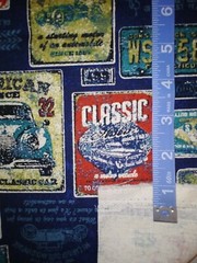 1/2 Bthy classic car plates orinomo Lightweight Cotton linen Canvas half yard
