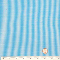 Blue White Pinstripe Cotton Slub Fabric: Woven Yarn-Dyed Material – 58 inch