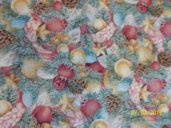 x 58/60″ 100% Cotton Celebrations Pinecones, Ornaments, Stars Greenery Cranberr