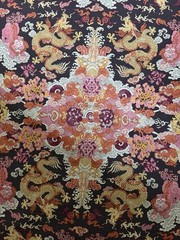 Schumacher 178053 Magic Mountain Dragon Aubergine Linen Blend Fabric 3 Yards