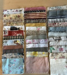 50 Piece Lot Of Vintage Inspired Fabric Pieces. 3.5”x5”