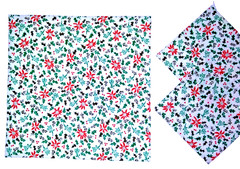 Vintage POINSETTIA Fabric Quilting Squares (23) 4.5″+ (6) 8.5″+ Small Scraps